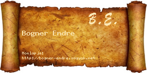 Bogner Endre névjegykártya