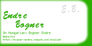 endre bogner business card